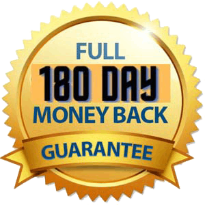 180-day risk-free satisfaction guarantee with full refund promise